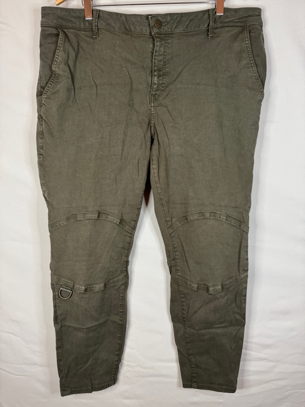 Warp + Weft JFK New York City Skinny Jeans in Green Moto